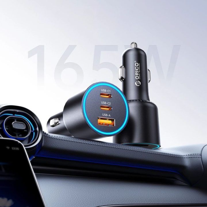 Automobilinis įkroviklis ORICO HyperDrive 165W, 3 jungtys