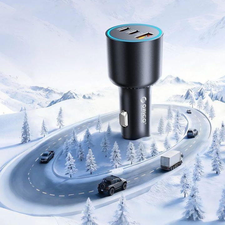 Automobilinis įkroviklis ORICO HyperDrive 165W, 3 jungtys