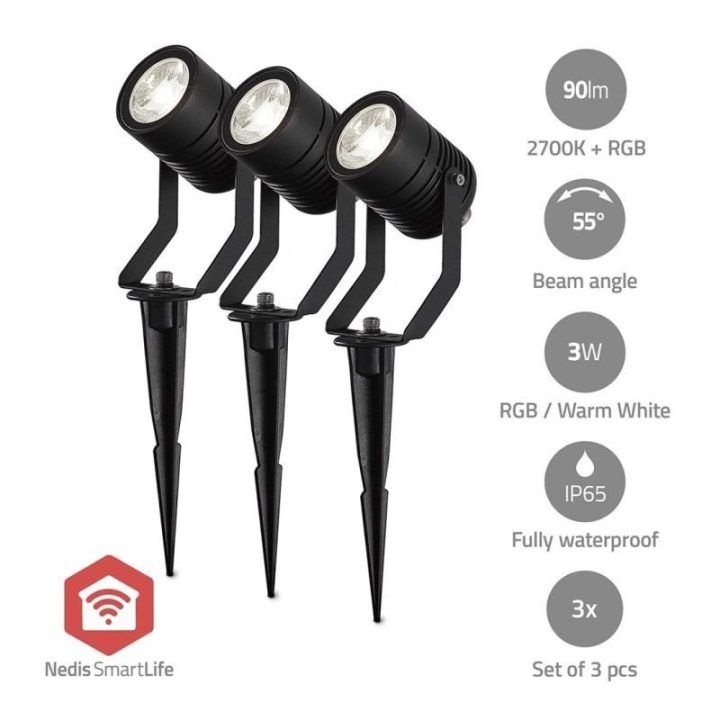Lauko šviestuvas Nedis SmartLife RGB Zigbee 3.0, 3 vnt