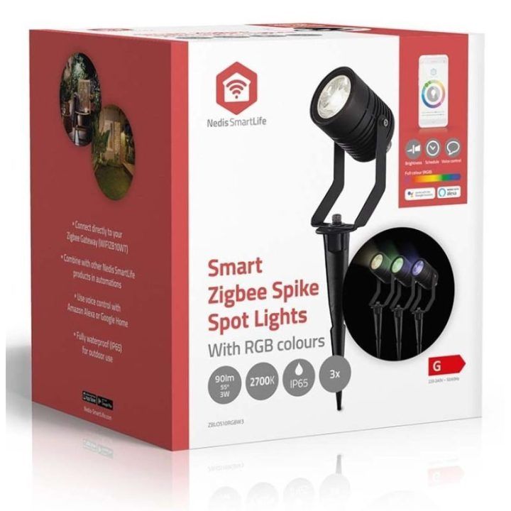 Lauko šviestuvas Nedis SmartLife RGB Zigbee 3.0, 3 vnt