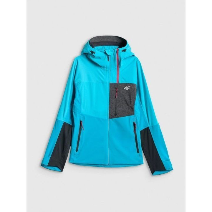 Moteriška softshell striukė 4F PRO su NeoDry membrana, juoda ir mėlyna