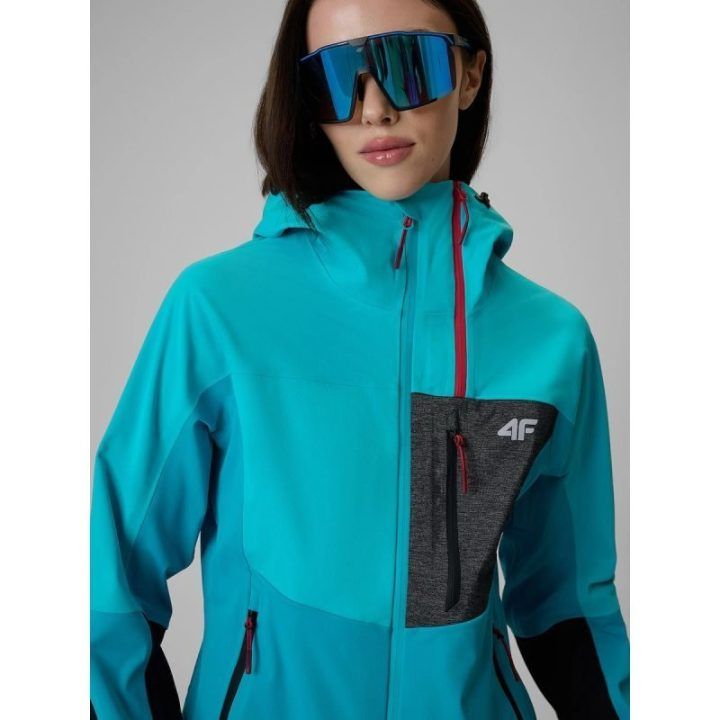Moteriška softshell striukė 4F PRO su NeoDry membrana, juoda ir mėlyna