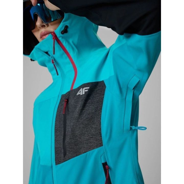 Moteriška softshell striukė 4F PRO su NeoDry membrana, juoda ir mėlyna