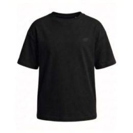 Vaikiški medvilniniai marškinėliai 4F, juodi