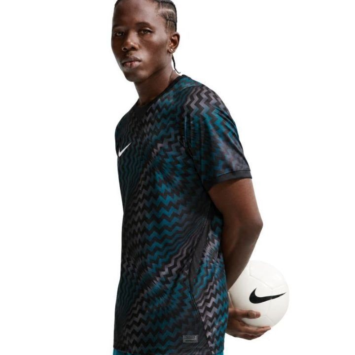 Vyriški Nike Dri-FIT Gardien VI vartininko marškinėliai, juodi ir mėlyni