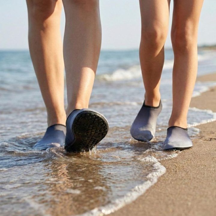 Neopreniniai vandens batai moterims, juodi ir pilki, 38 dydžio