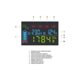 Inverteris su LCD ekranu 12V/230V 2000W Green Cell, grynos sinusoidės