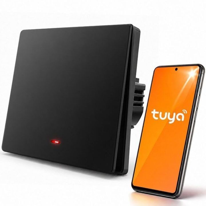 Išmanus Wi‑Fi šviesos jungiklis Qoltec, 1 kanalo, juodas