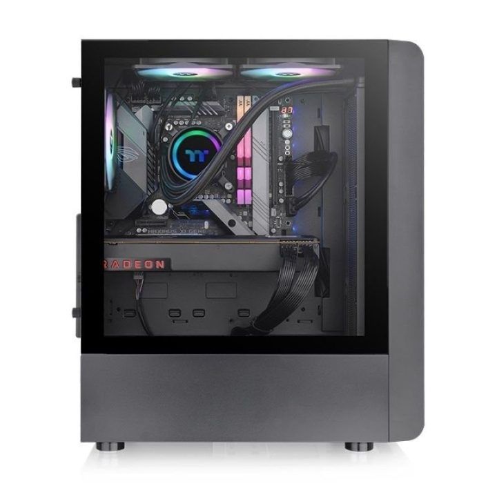 Thermaltake S200 korpusas su grūdinto stiklo šonu, juodas