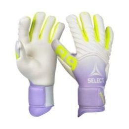 Vartininko pirštinės Select 89 Women v26, violetinės ir baltos su ryškiai geltonomis detalėmis