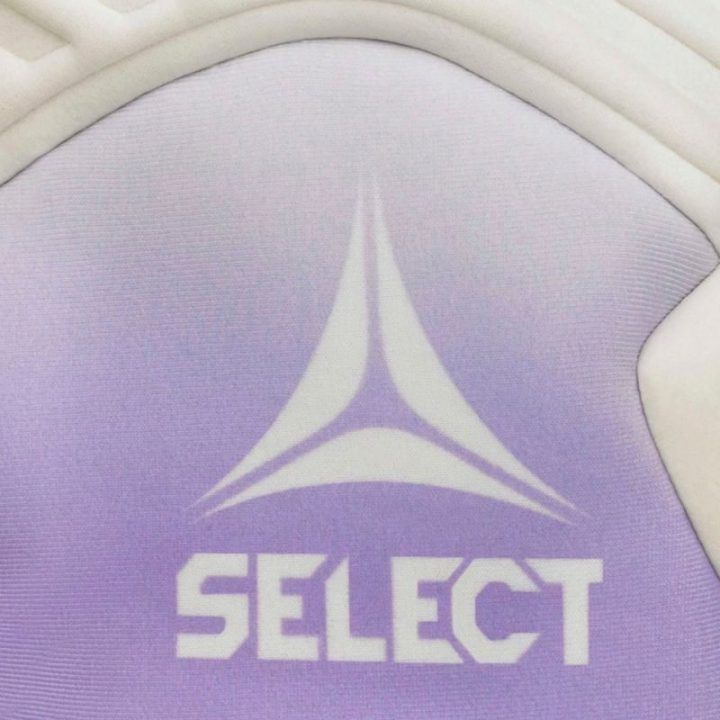 Vartininko pirštinės Select 89 Women v26, violetinės ir baltos su ryškiai geltonomis detalėmis