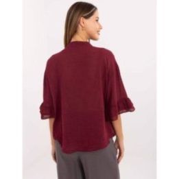 Palaidinė bordo spalvos su raukiniais rankovėmis kasdienai MI-KS-92224.95