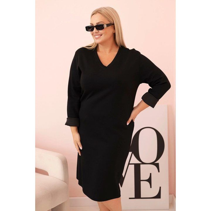 Moteriška Plus Size suknelė juodos spalvos
