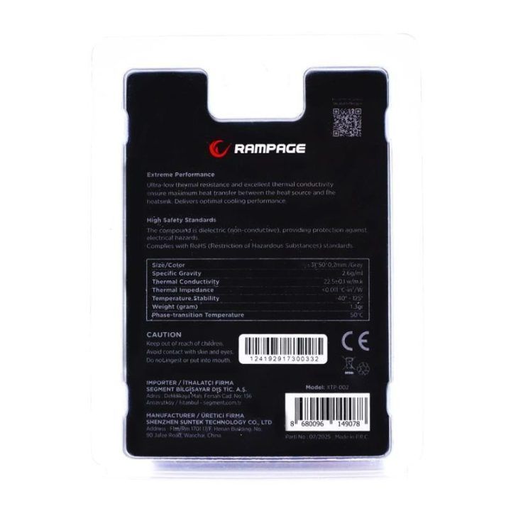 Termo padas RAMPAGE XTP-002 31 × 50 × 0,2 mm