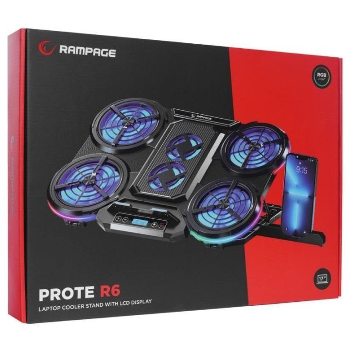 Nešiojamojo kompiuterio aušinimo padėklas RAMPAGE PROTE R6