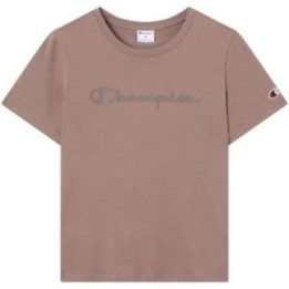 Moteriški marškinėliai Champion Short Sleeve, smėlio spalvos