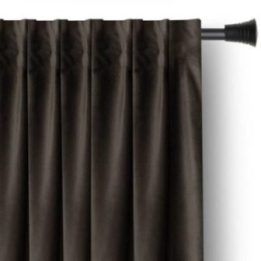 Aksominė užuolaida su kilpomis AmeliaHome 140 × 245 cm, ruda
