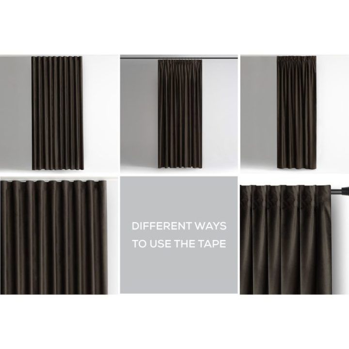 Aksominė užuolaida su kilpomis AmeliaHome 140 × 245 cm, ruda