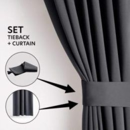 Užuolaida su juoduotieji PLEAT AmeliaHome 200 × 300 cm, antracito