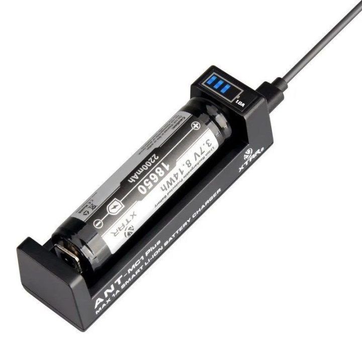 XTAR USB-C įkroviklis cilindriniams ličio jonų akumuliatoriams, MC1+