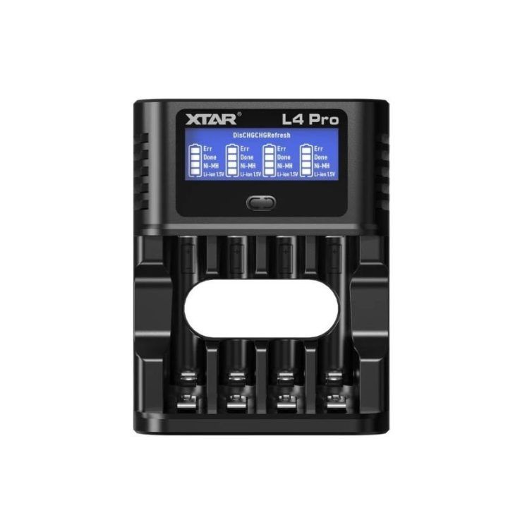 XTAR L4 Pro įkroviklis AA ir AAA akumuliatoriams, 4 kanalų