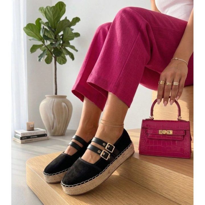 Espadrilės su platforma Marcelle, juodos