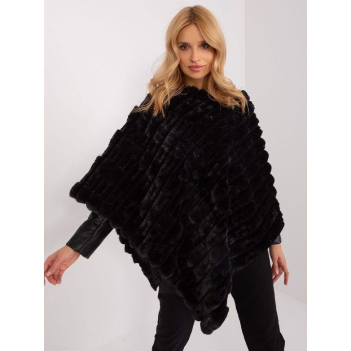 Juodas oversize pončas