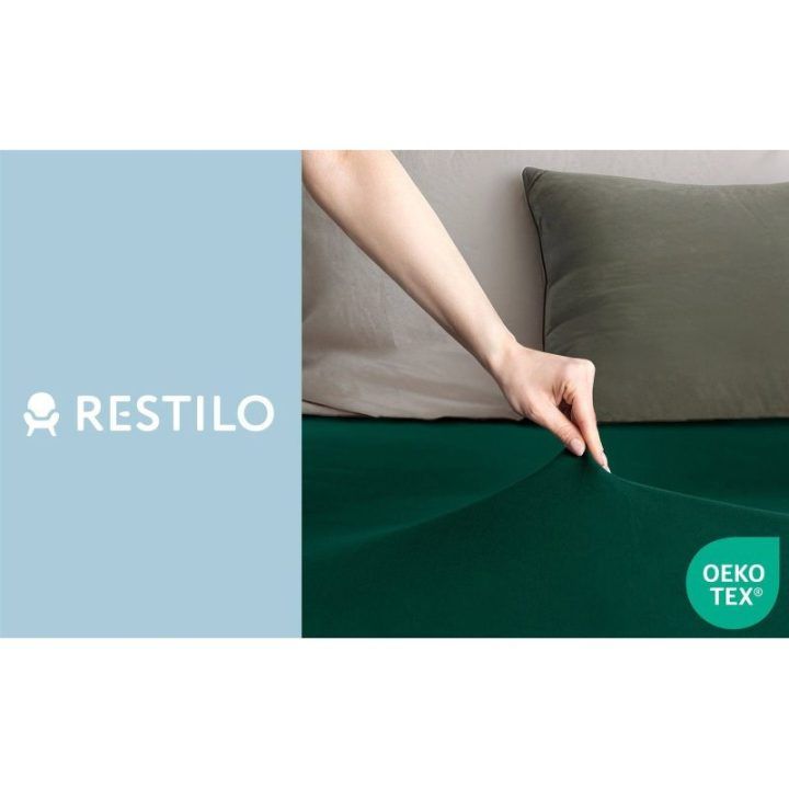 Paklodė su guma 80–90×200+30 cm tamsiai žalia