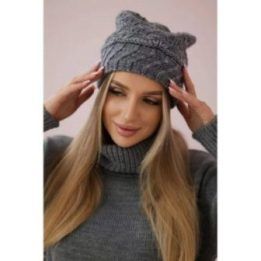 Moteriška žieminė kepurė Dagmara, tamsiai pilka