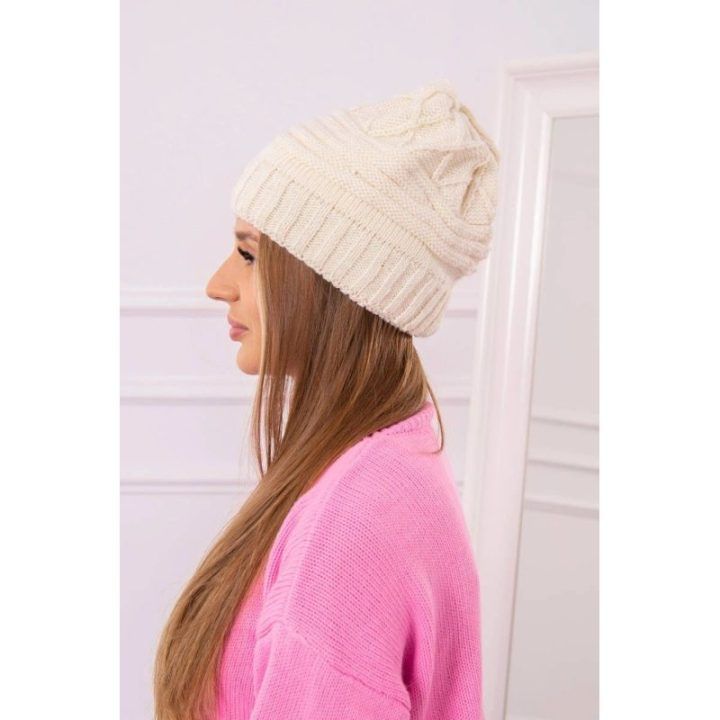 Moteriška žieminė kepurė Elora, ekru spalvos