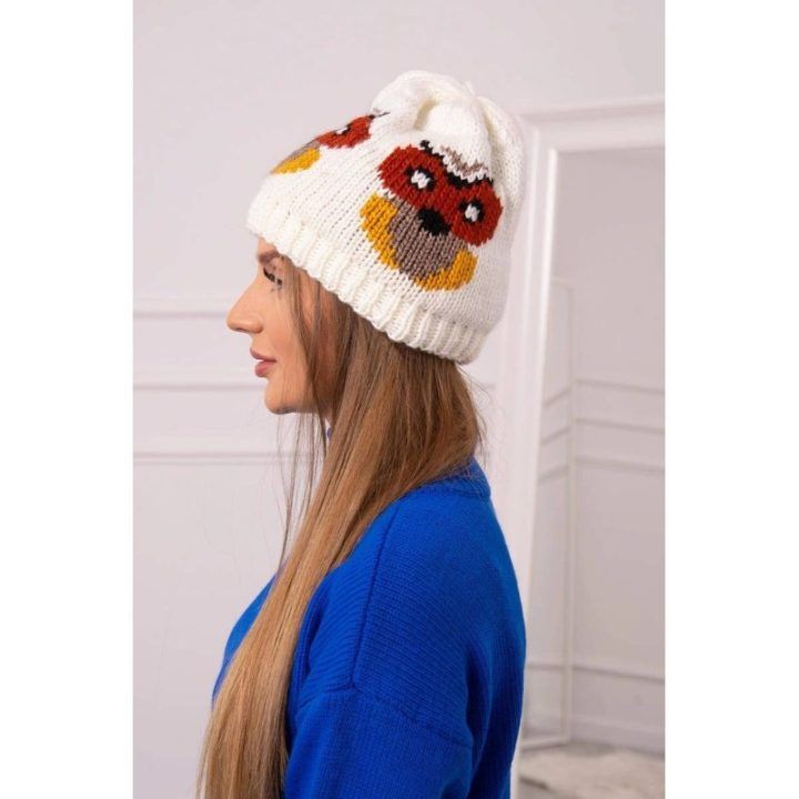Moteriška žieminė kepurė Ofelia, ekru spalvos