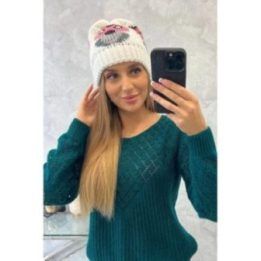 Moteriška žieminė kepurė Ofelia, baltos spalvos