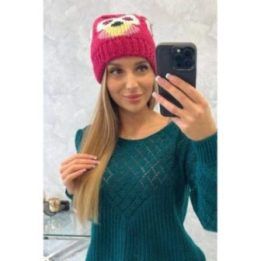 Moteriška žieminė kepurė Ofelia, fuksijos spalvos