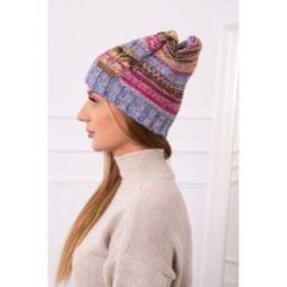 Moteriška žieminė kepurė Monika, fuksijos ir violetinės spalvos