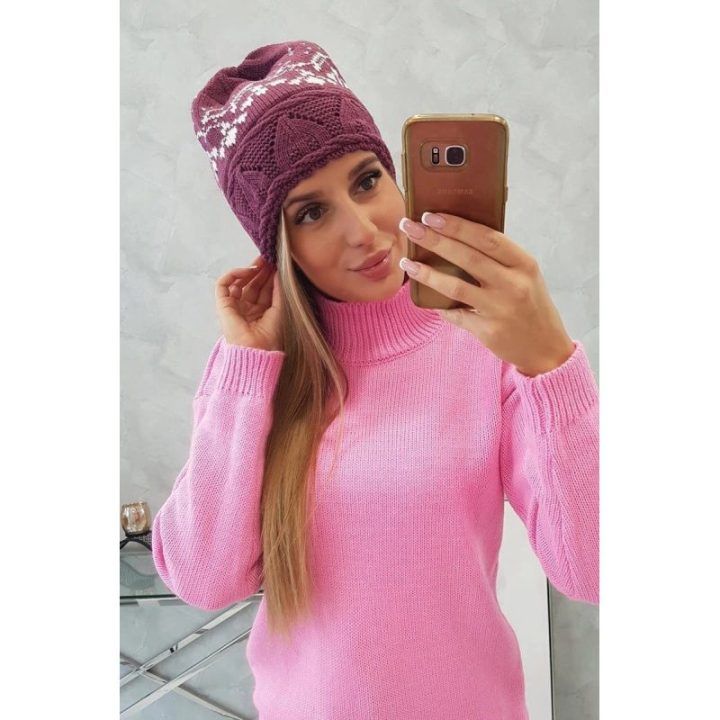 Moteriška žieminė kepurė Kira, violetinės spalvos