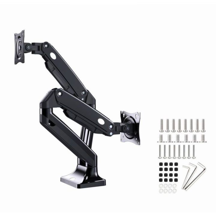 Reguliuojamas dviejų monitorių stalo laikiklis 17–35", iki 10 kg
