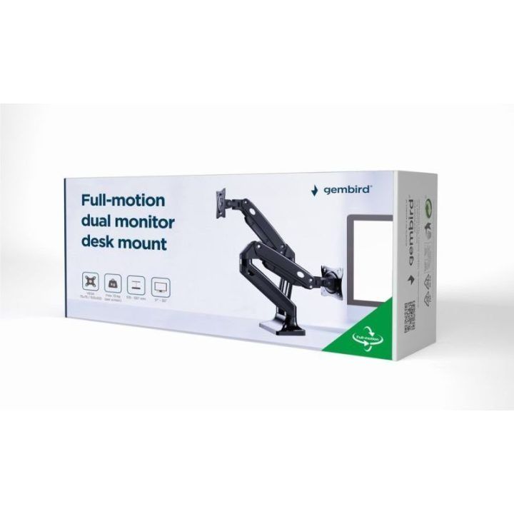 Reguliuojamas dviejų monitorių stalo laikiklis 17–35", iki 10 kg