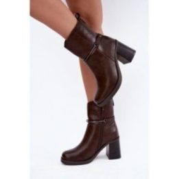 Odiniai aulinukai su sagtimi Step in style – ruda