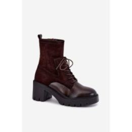 Aulinukai su raišteliais ir užtrauktuku Step in style – ruda