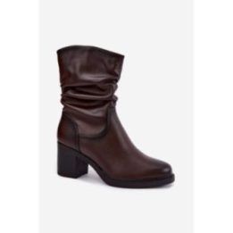 Odiniai aulinukai su suraukimu Step in style – ruda