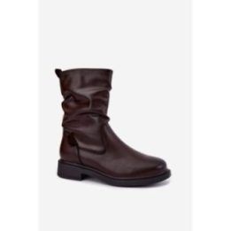 Odiniai aulinukai su suraukimu Step in style – ruda