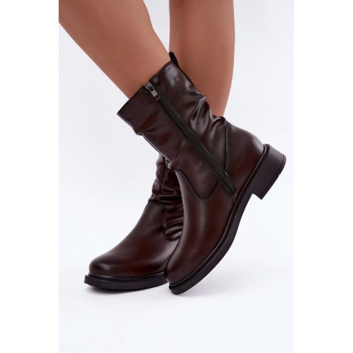 Odiniai aulinukai su suraukimu Step in style – ruda