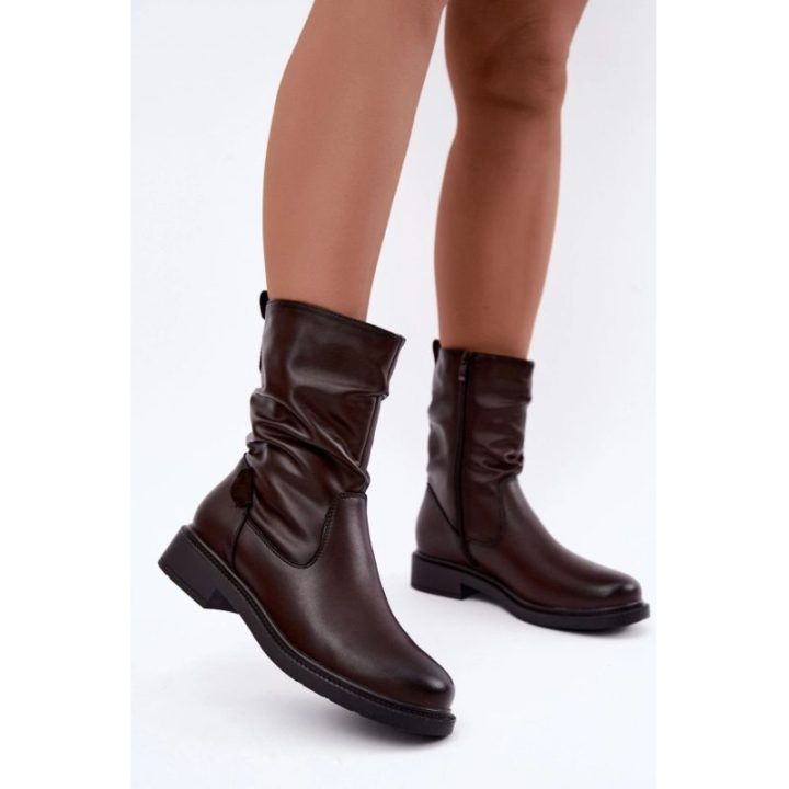 Odiniai aulinukai su suraukimu Step in style – ruda