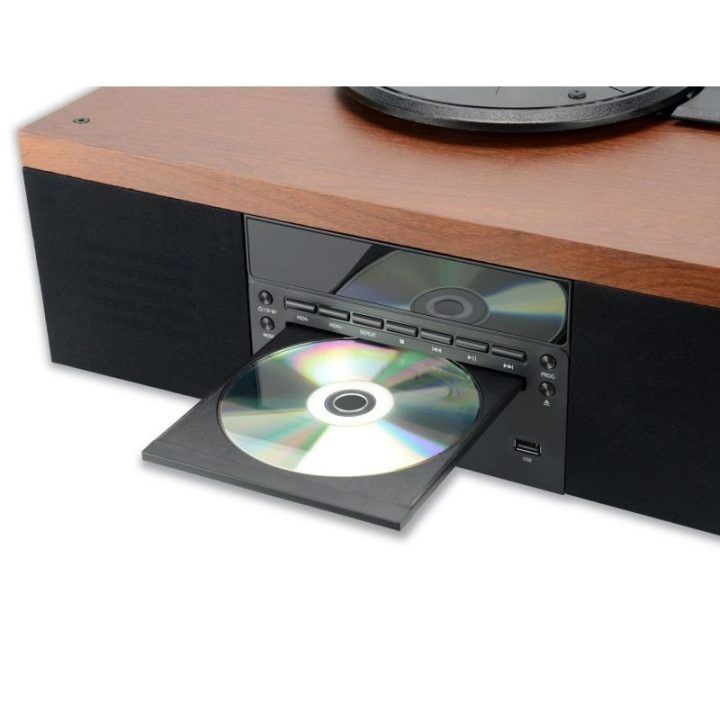 AKAI patefonas su Bluetooth ir CD grotuvu, juodas