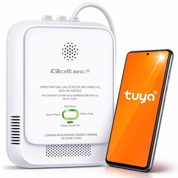 Išmanus dujų nuotėkio detektorius Qoltec, Wi‑Fi/Tuya