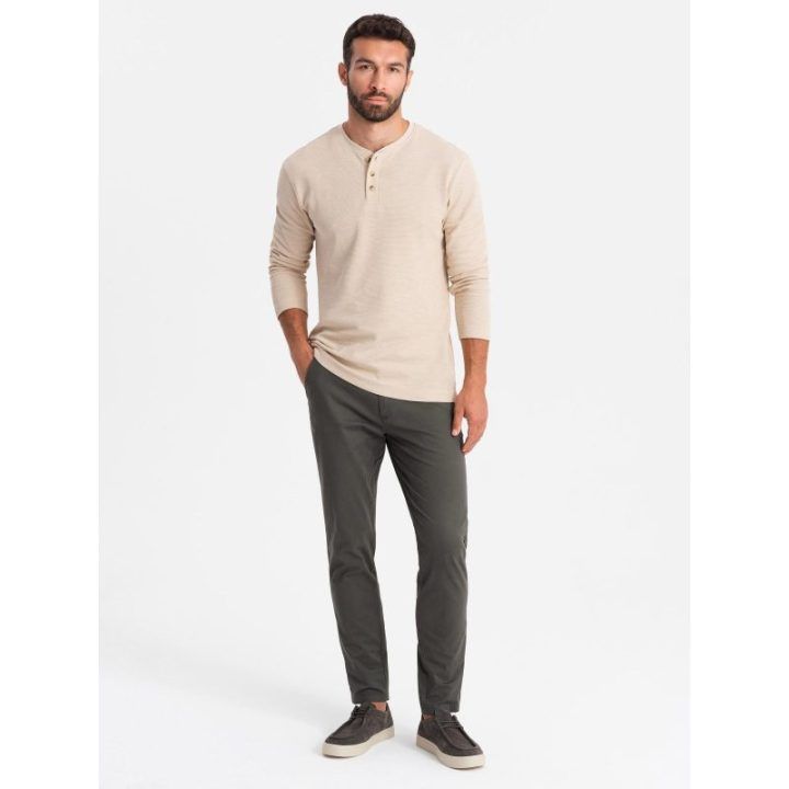 Vyriškos smėlio spalvos chino kelnės regular fit