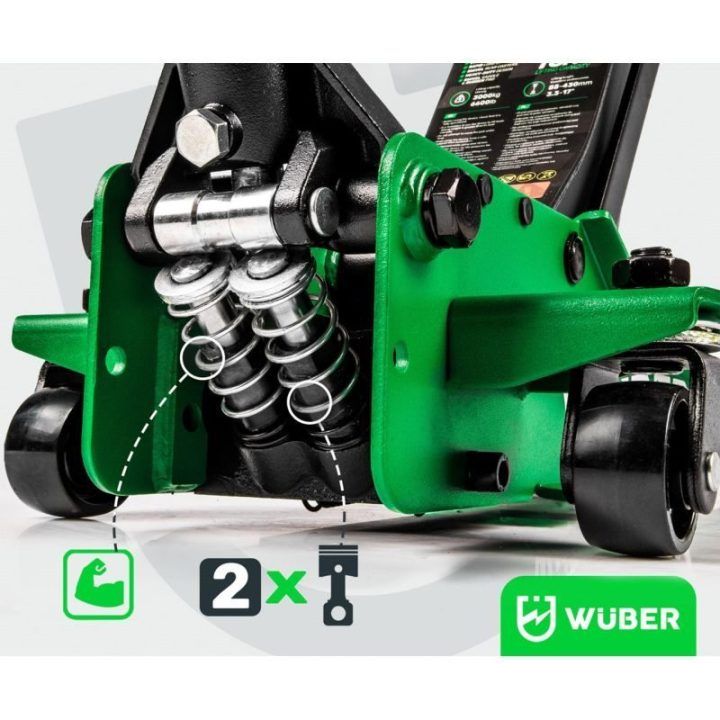 Žemo profilio automobilinis keltuvas 3T, juodas ir žalias