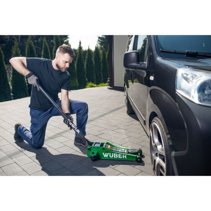 Žemo profilio automobilinis keltuvas 3T, juodas ir žalias