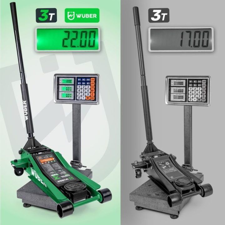 Žemo profilio automobilinis keltuvas 3T, juodas ir žalias