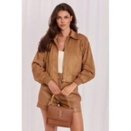 Zomšos imitacijos striukė Italy Moda, ruda
